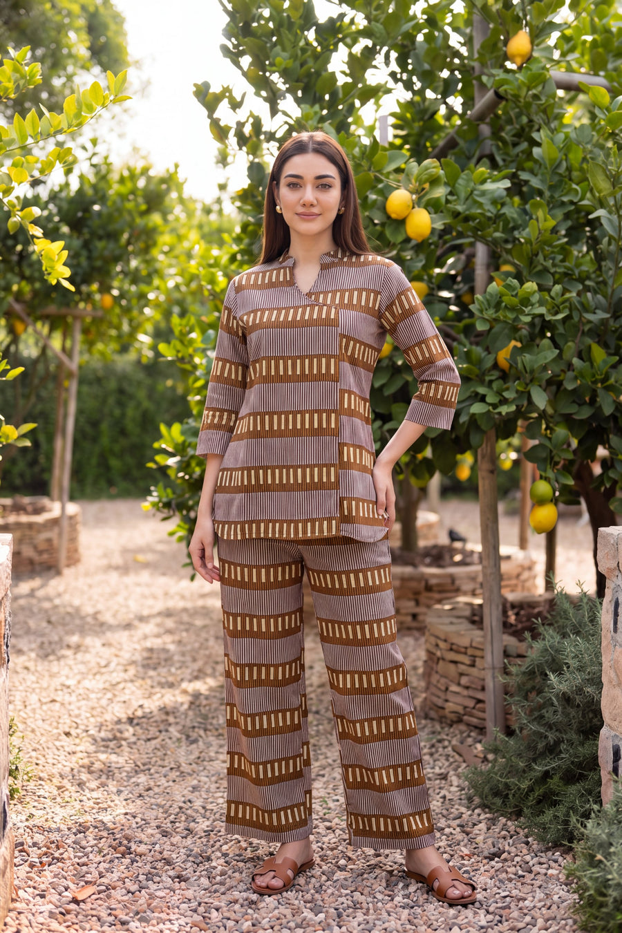 Olive Trellis Angrakha Cotton Co-ord Set — image 9