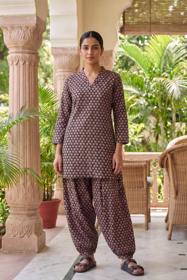 Onyx Ripple Cotton Farshi Salwar Set