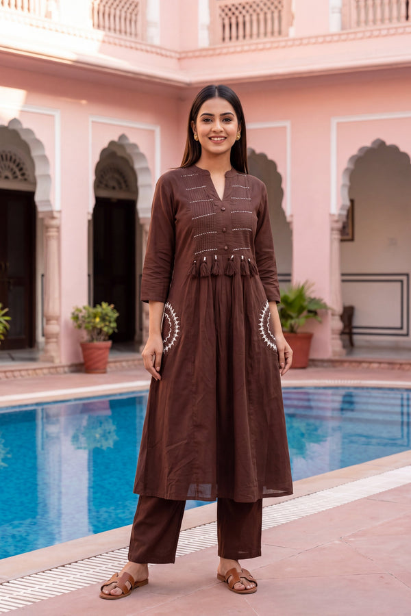 Umber Vale Cotton Dupatta Set