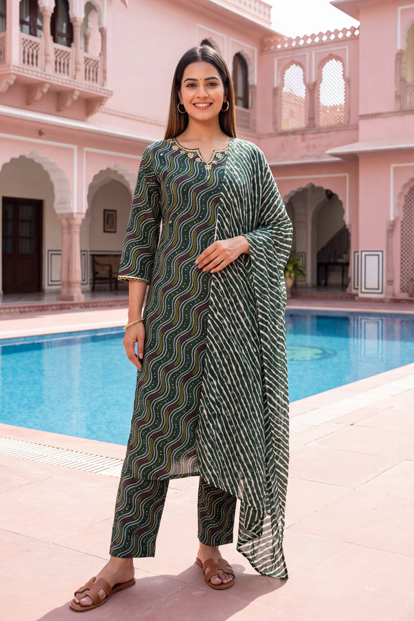 Fernwood Lantern Cotton Dupatta Set
