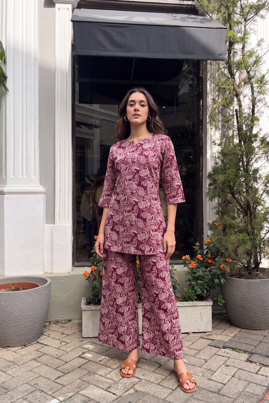 Plum Paisley Cotton Co-ord Set — image 11