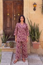 Mulberry Swirl Angrakha Cotton Co-ord Set