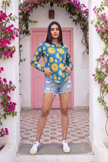Sapphire Sky Cotton Shirt