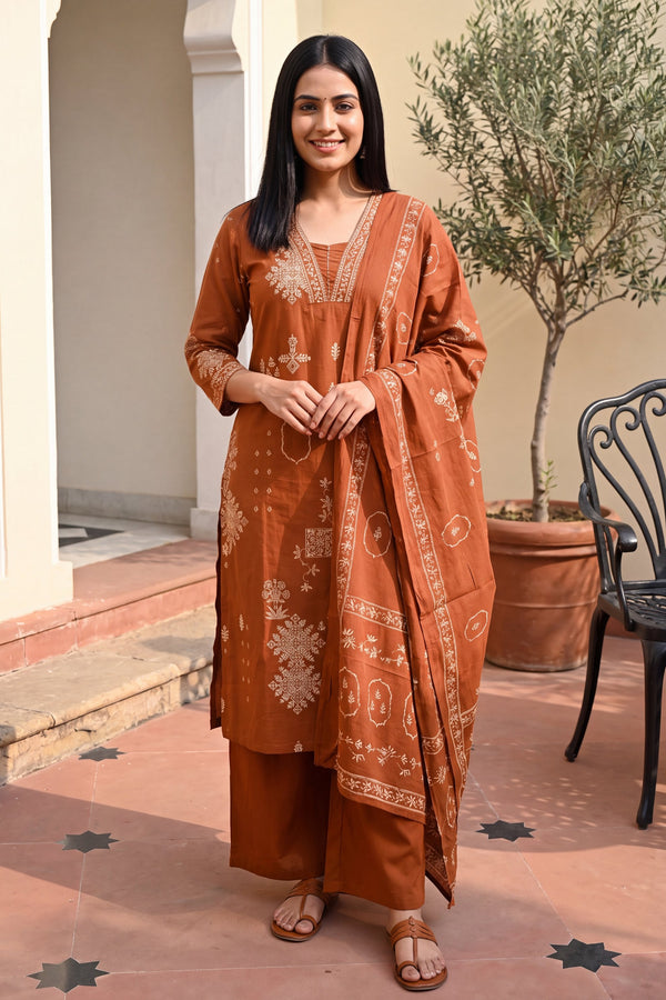 Amber Grove Cotton Dupatta Set