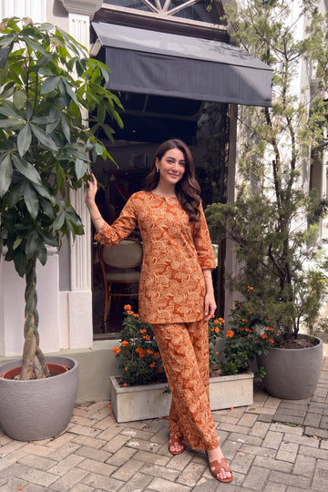 Terracotta Paisley Cotton Co-ord Set
