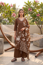 Chestnut Brown Cotton Dupatta Set