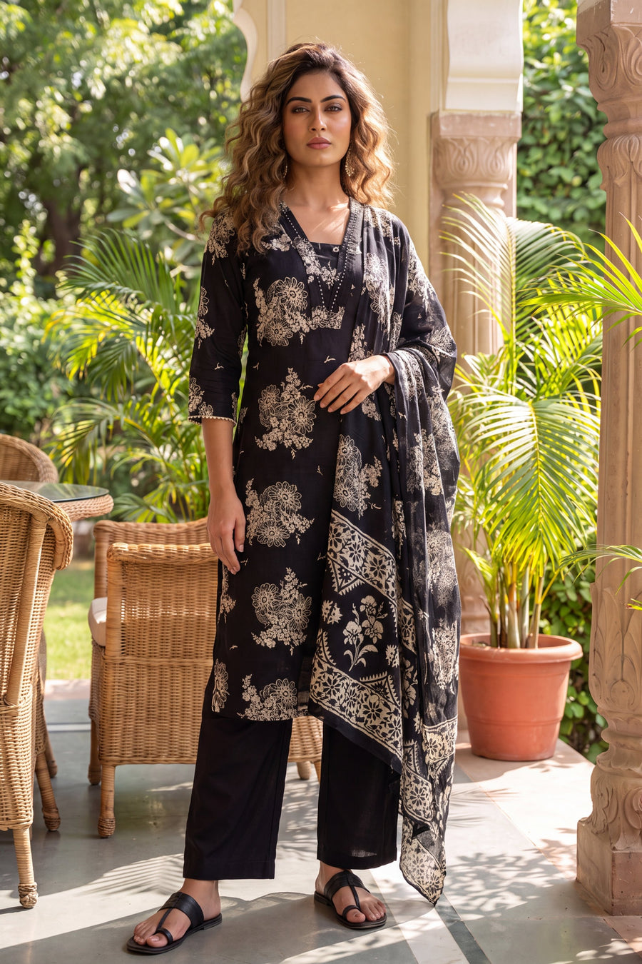 Pantheon Onyx Cotton Dupatta Set — image 7