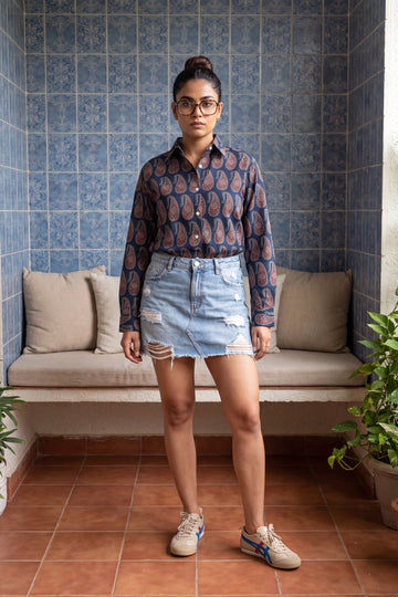 Cobalt Blue Cotton Shirt