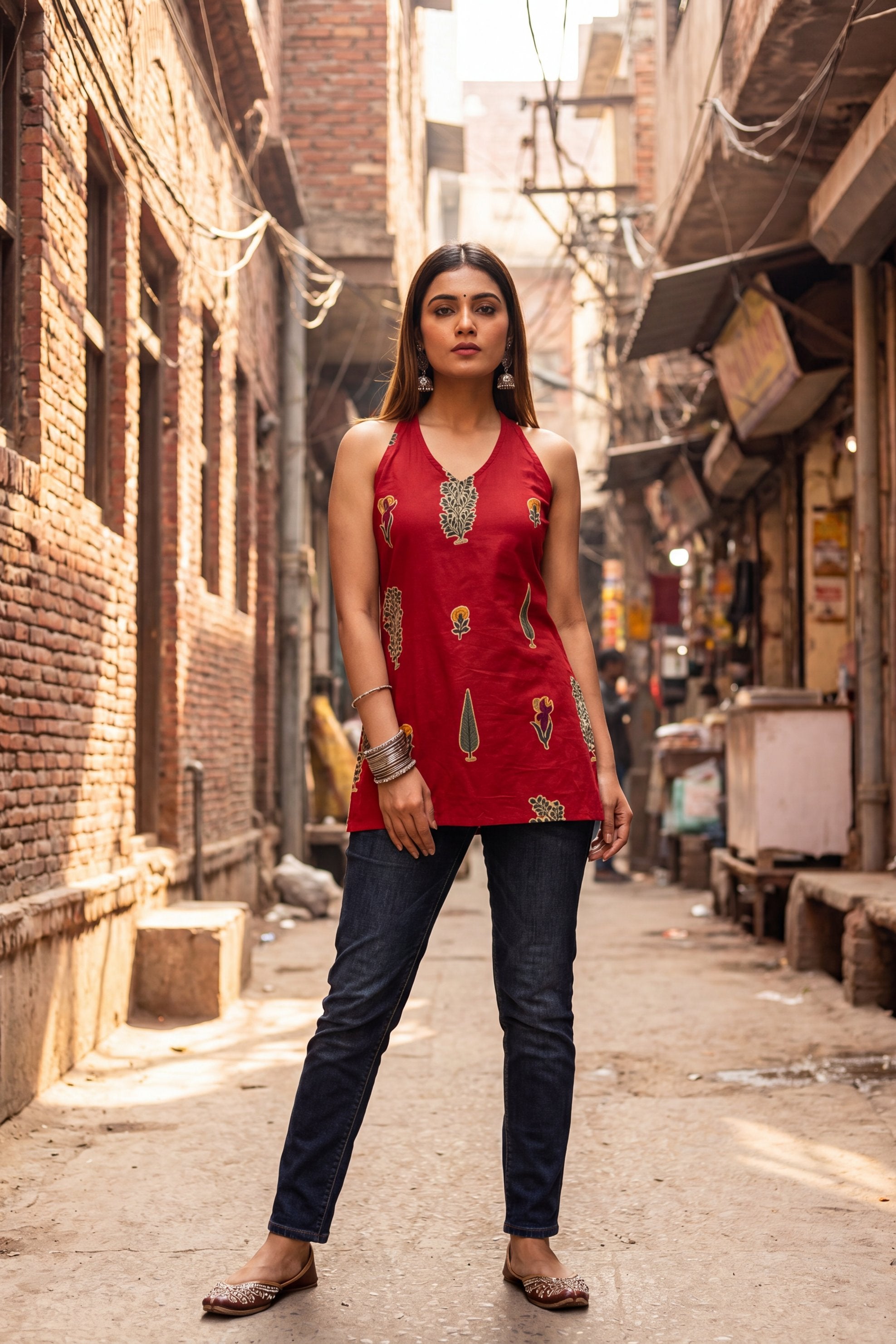 Burgundy Sonata Halter Cotton Top