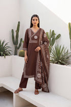 Toffee Ridge Cotton Dupatta Set