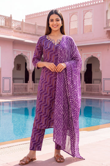 Orchid Lantern Cotton Dupatta Set