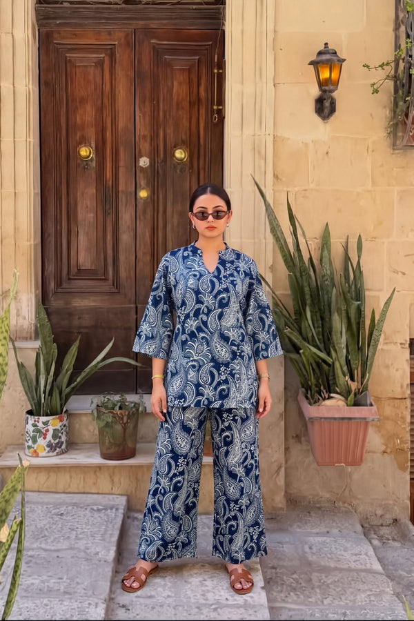 Nightfall Bloom Angrakha Cotton Co-ord Set