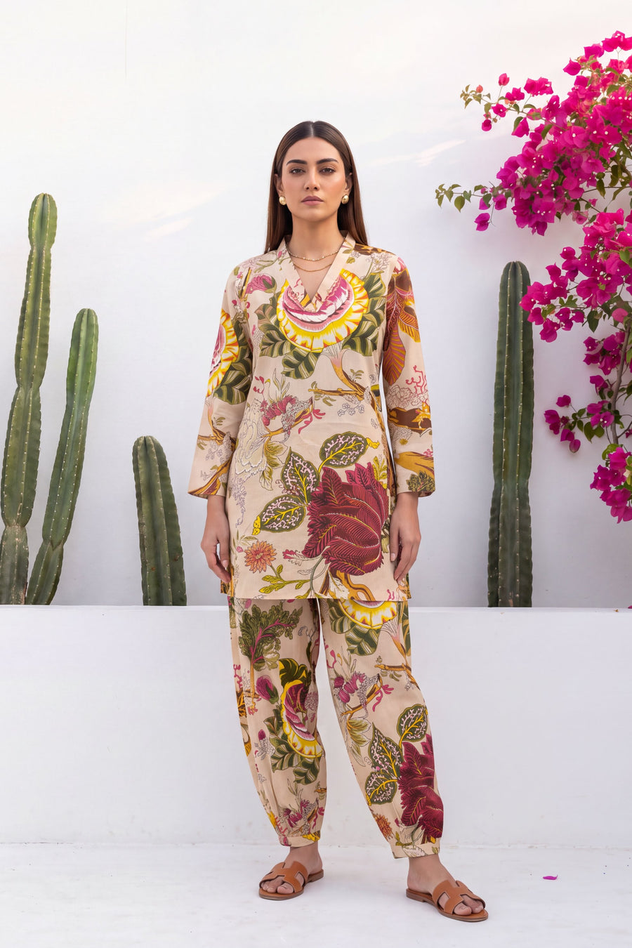 Ivory Bloom Cotton Farshi Salwar Set — image 6