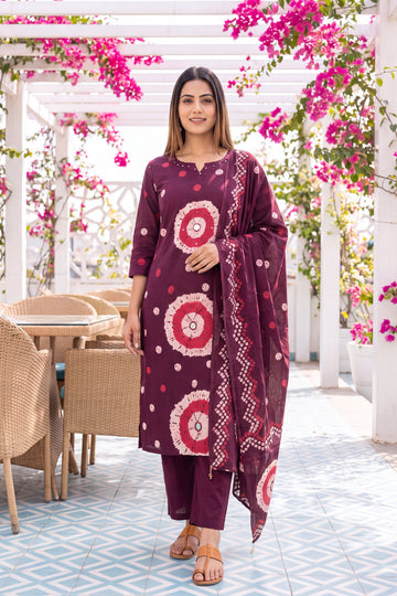 Violet Haven Cotton Dupatta Set