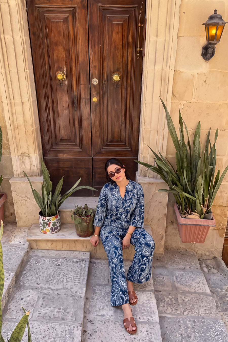 Nightfall Bloom Angrakha Cotton Co-ord Set — image 11