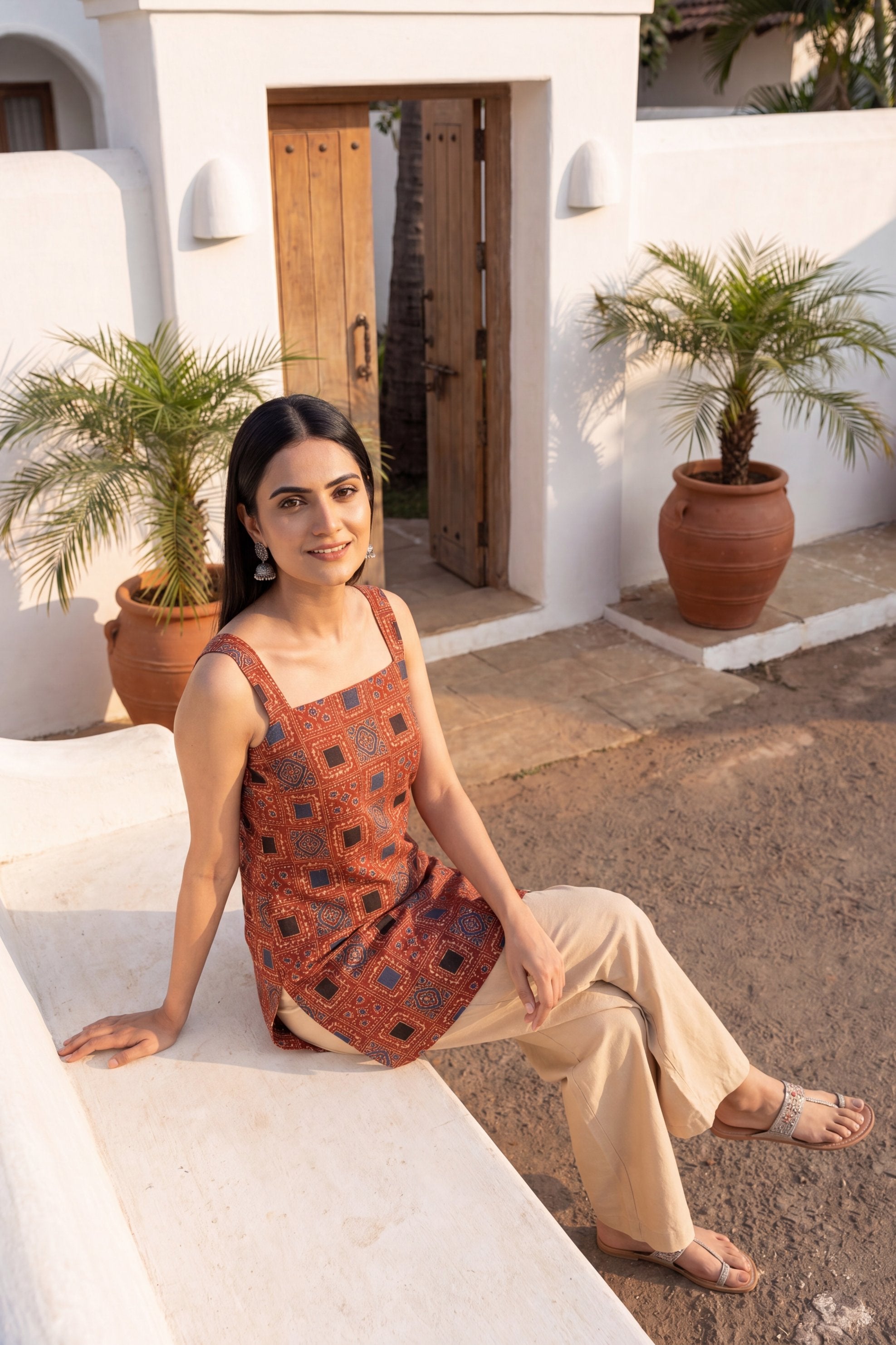 Wine Reverie Square Neck Cotton Top