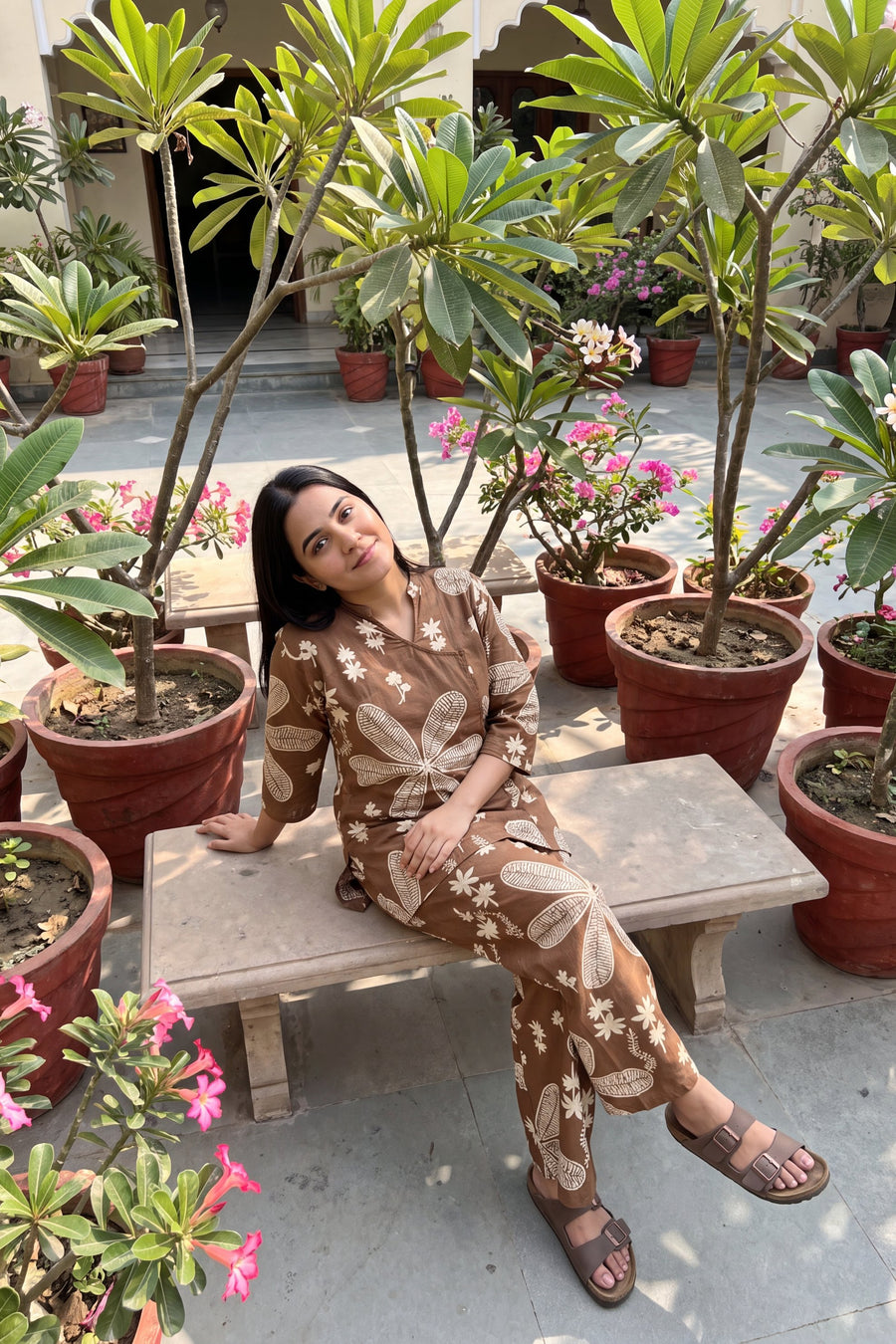 Walnut Brown Cotton Angrakha Co-ord Set — image 10