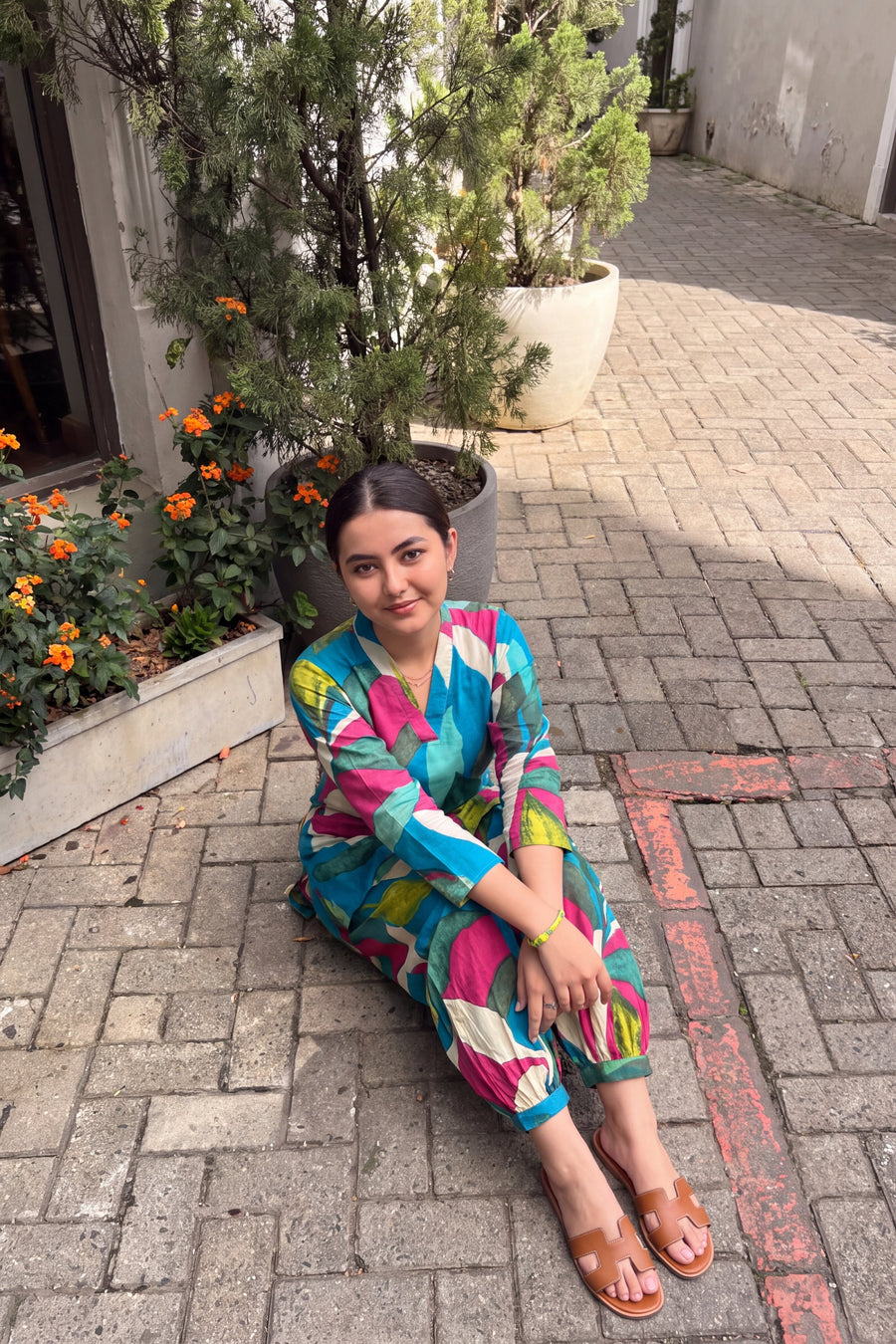 Lagoon Foliage Cotton Farshi Salwar Set — image 12