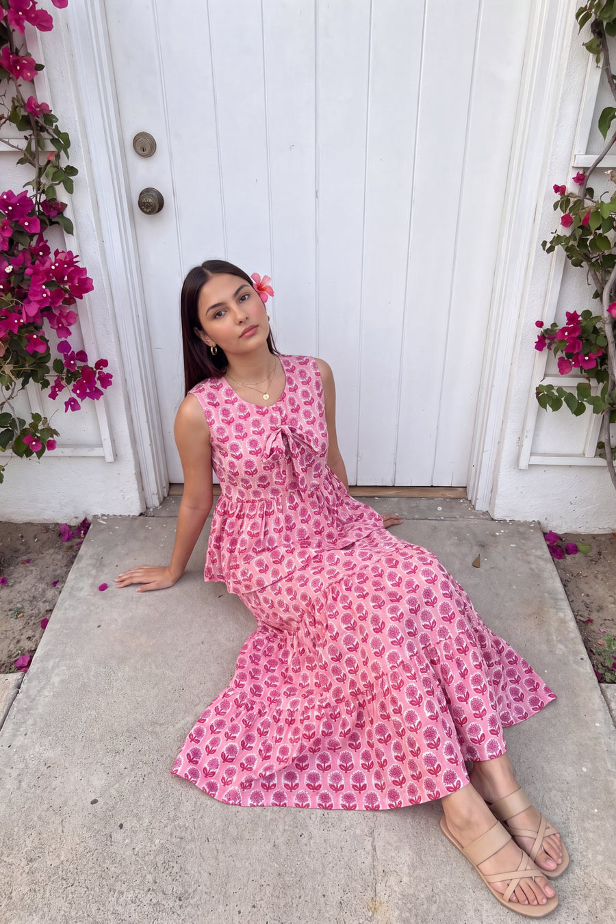 Blush Tiered Cotton Skirt Set — image 6