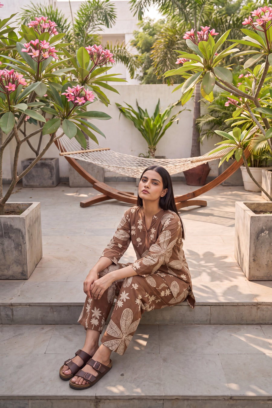Walnut Brown Cotton Angrakha Co-ord Set — image 11