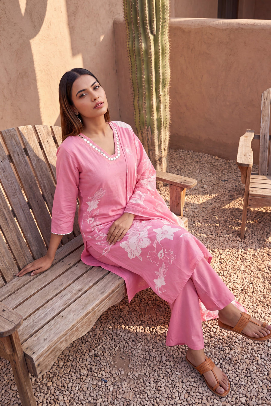Autumn Petal Cotton Dupatta Set — image 6