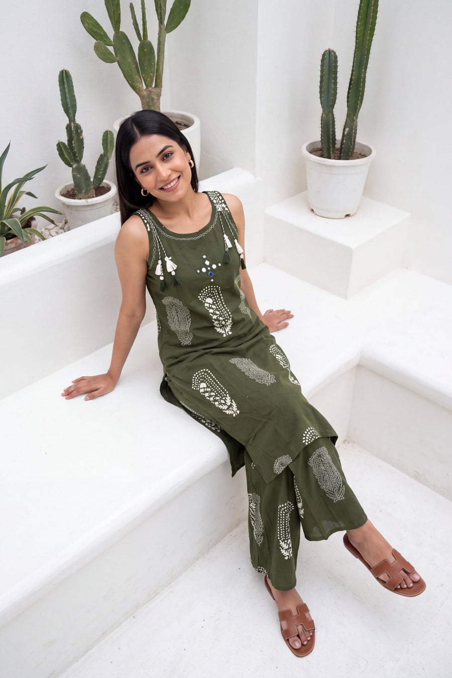 Basil Ease Sleeveless Cotton Co-ord Set — image 6