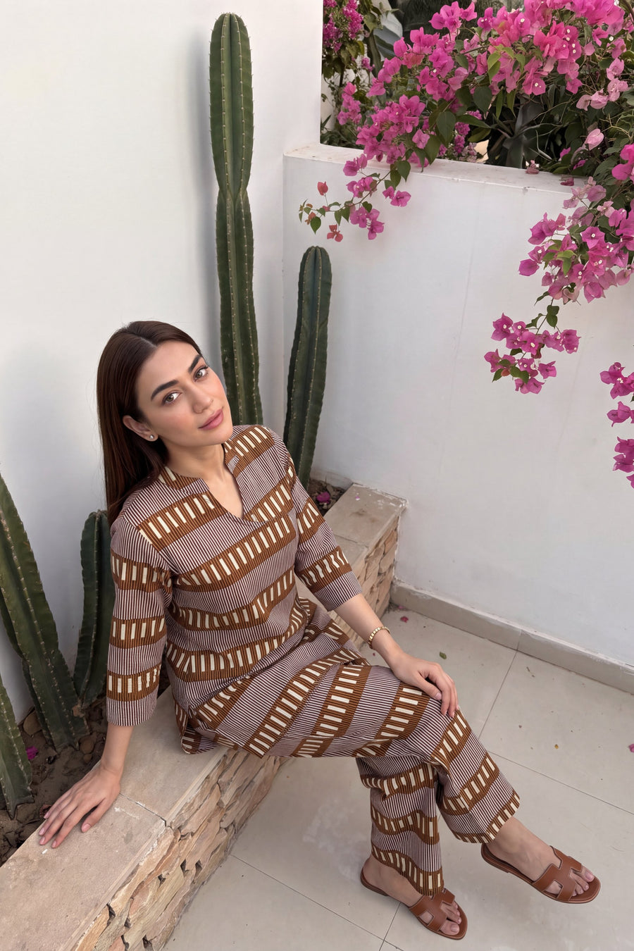 Olive Trellis Angrakha Cotton Co-ord Set — image 10
