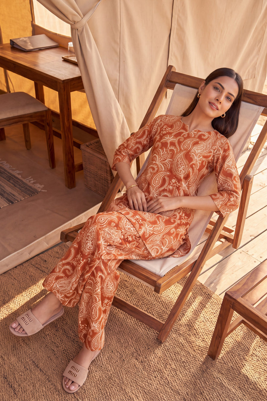 Copper Paisley Cotton Co-ord Set — image 6