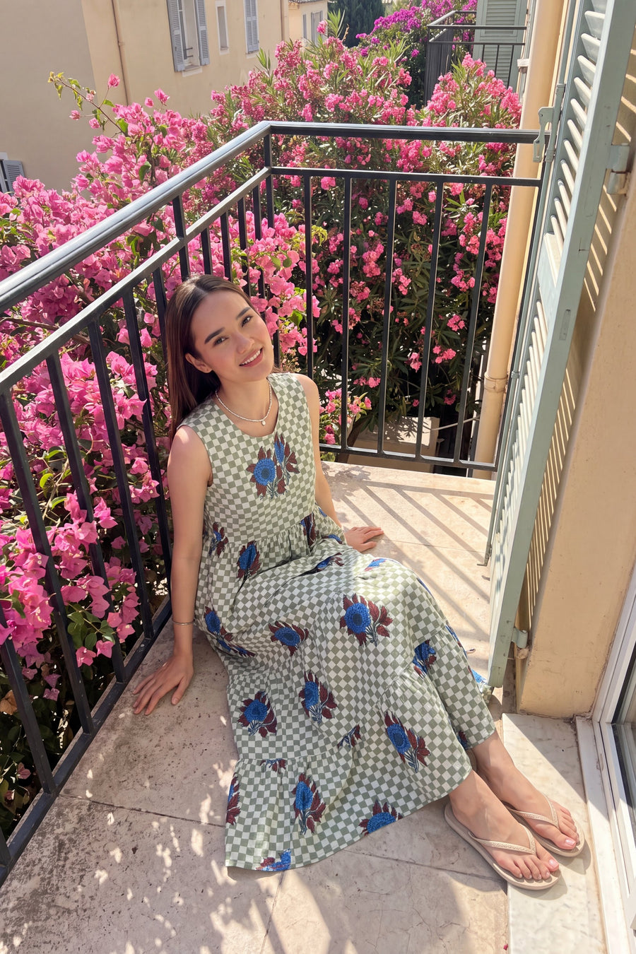 Sage Tiered Cotton Skirt Set — image 5