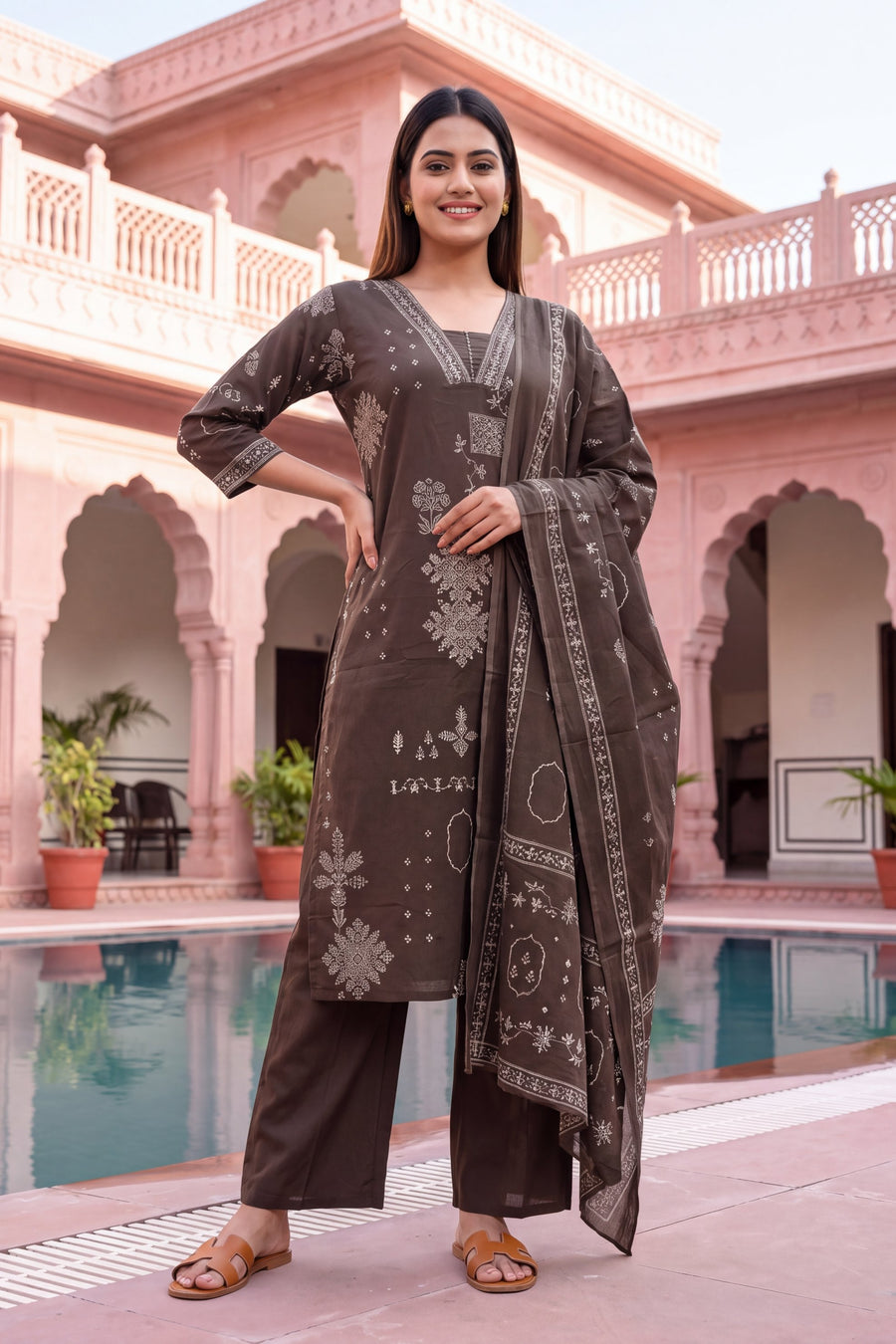 Slate Cove Cotton Dupatta Set — image 6