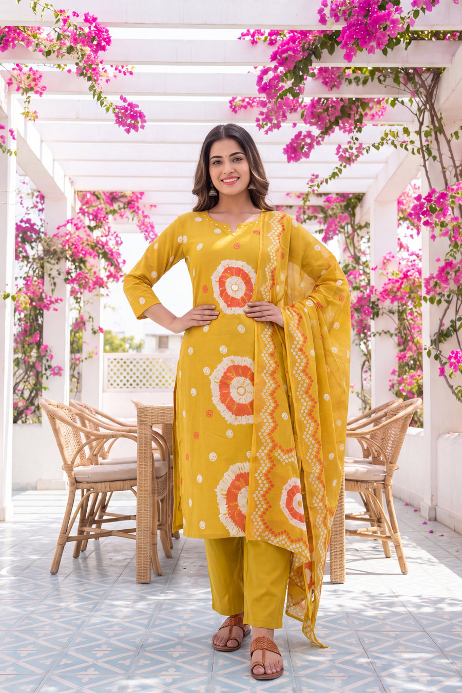 Honey Meadow Cotton Dupatta Set — image 5