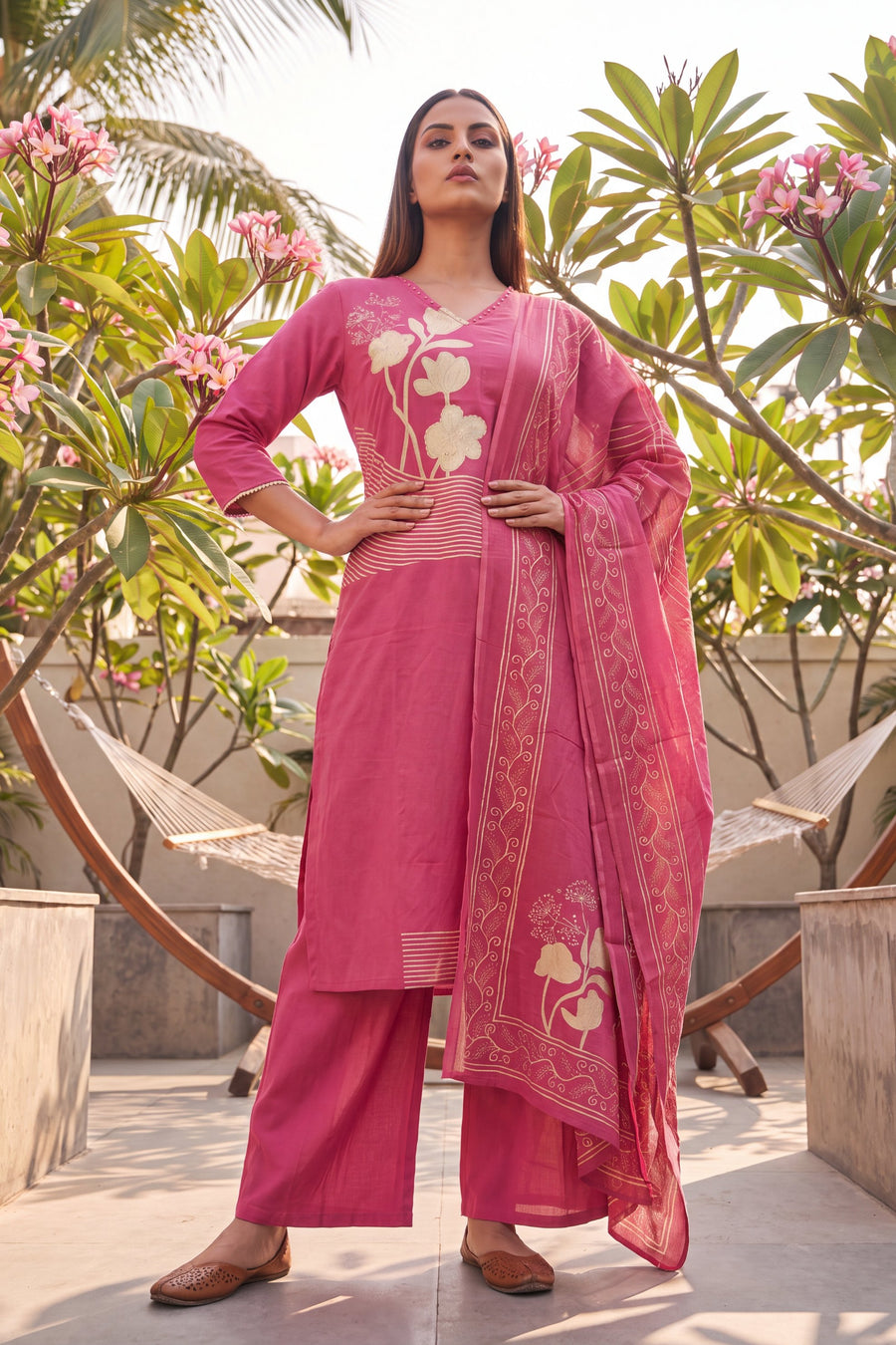Rose Quartz Cotton Dupatta Set — image 7