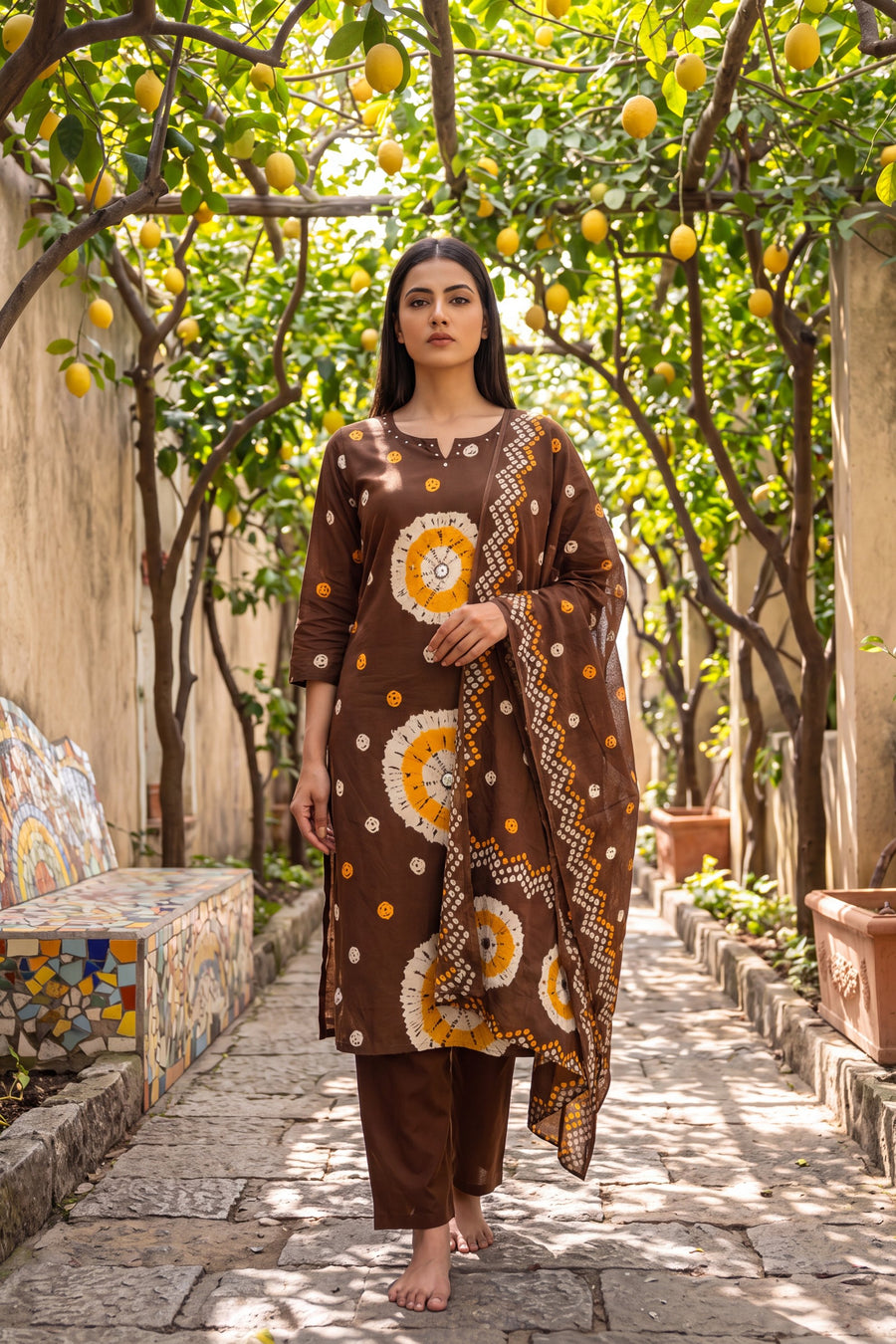 Hazel Trail Cotton Dupatta Set — image 5