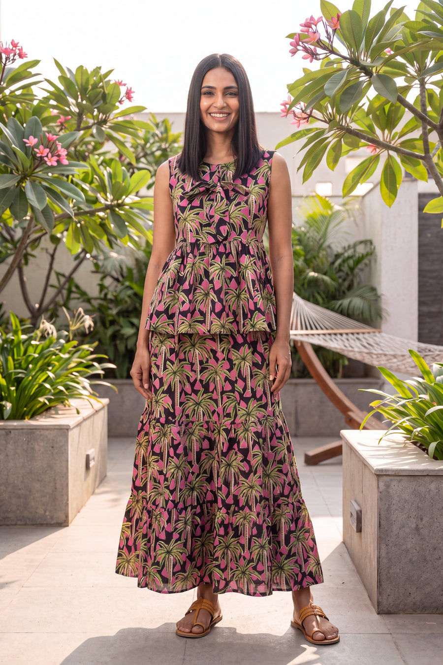 Noir Tiered Cotton Skirt Set — image 7
