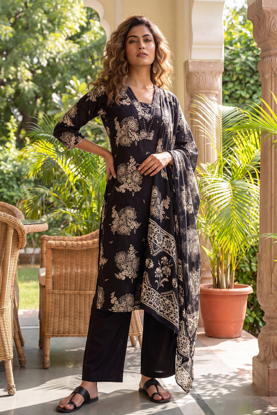 Pantheon Onyx Cotton Dupatta Set — image 8