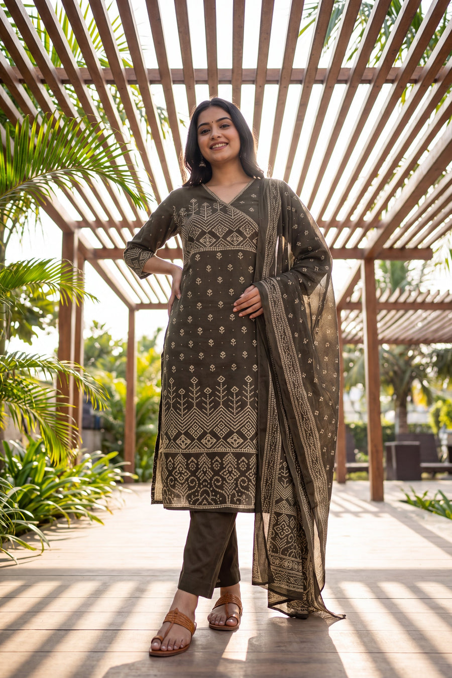 Cocoa Trail Cotton Dupatta Set — image 5