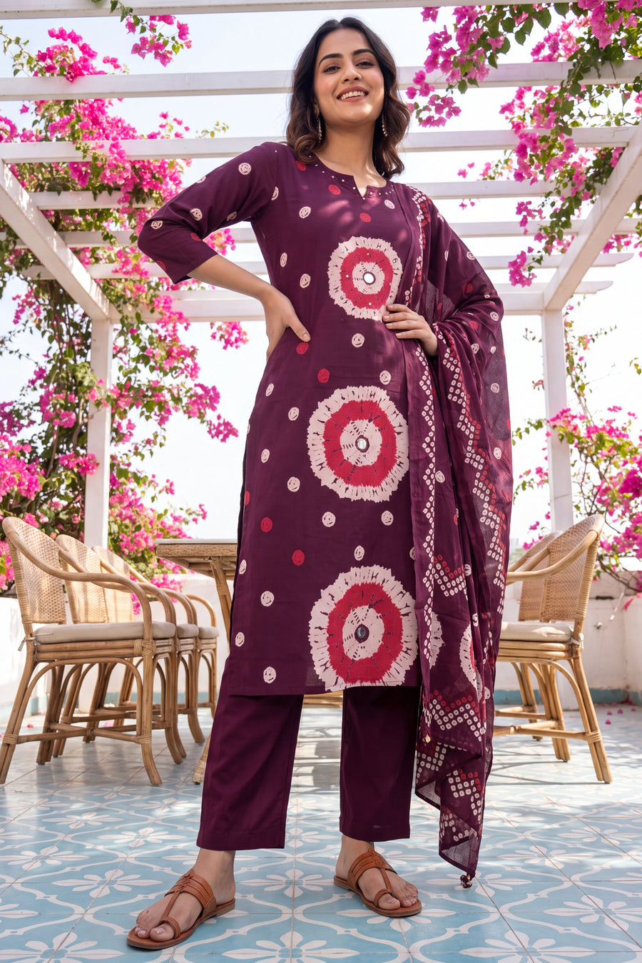 Violet Haven Cotton Dupatta Set — image 5