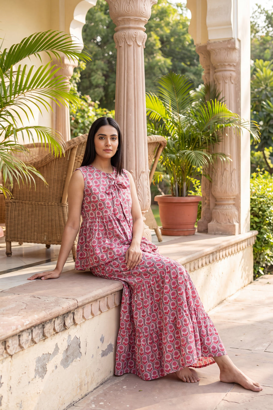 Violet Tiered Cotton Skirt Set — image 7