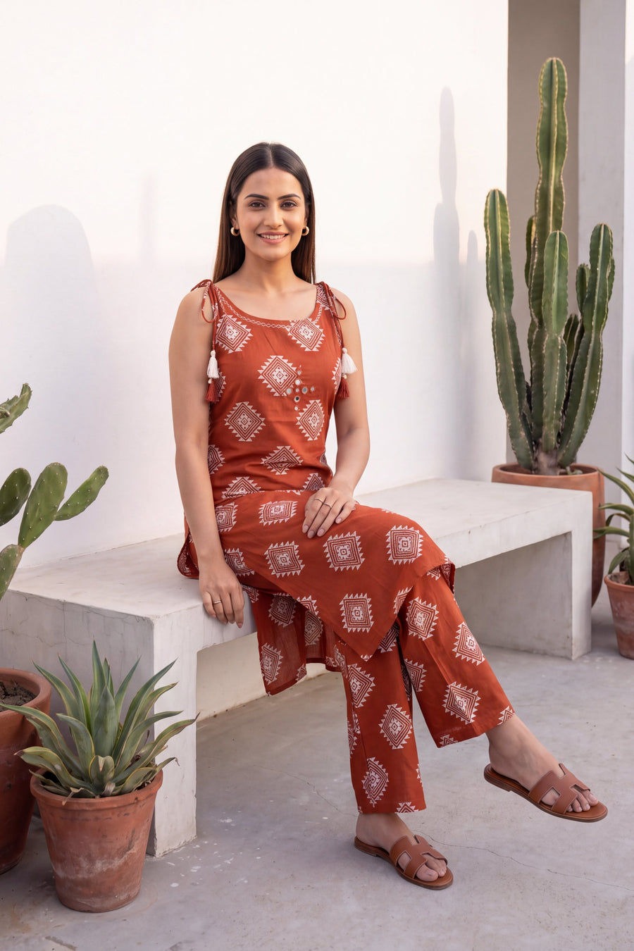 Cherrywood Ease Sleeveless Cotton Co-ord Set — image 8