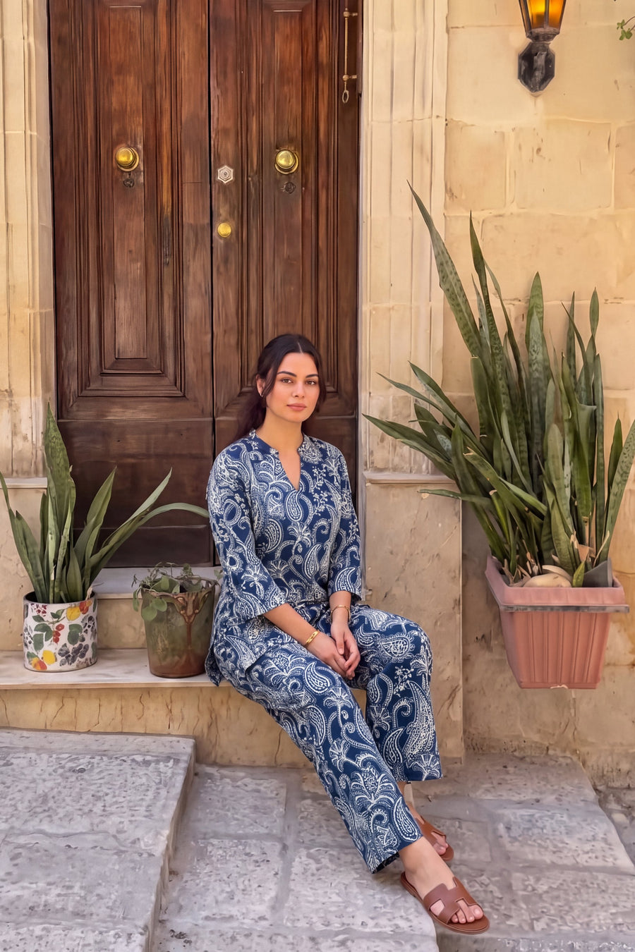 Nightfall Bloom Angrakha Cotton Co-ord Set — image 12