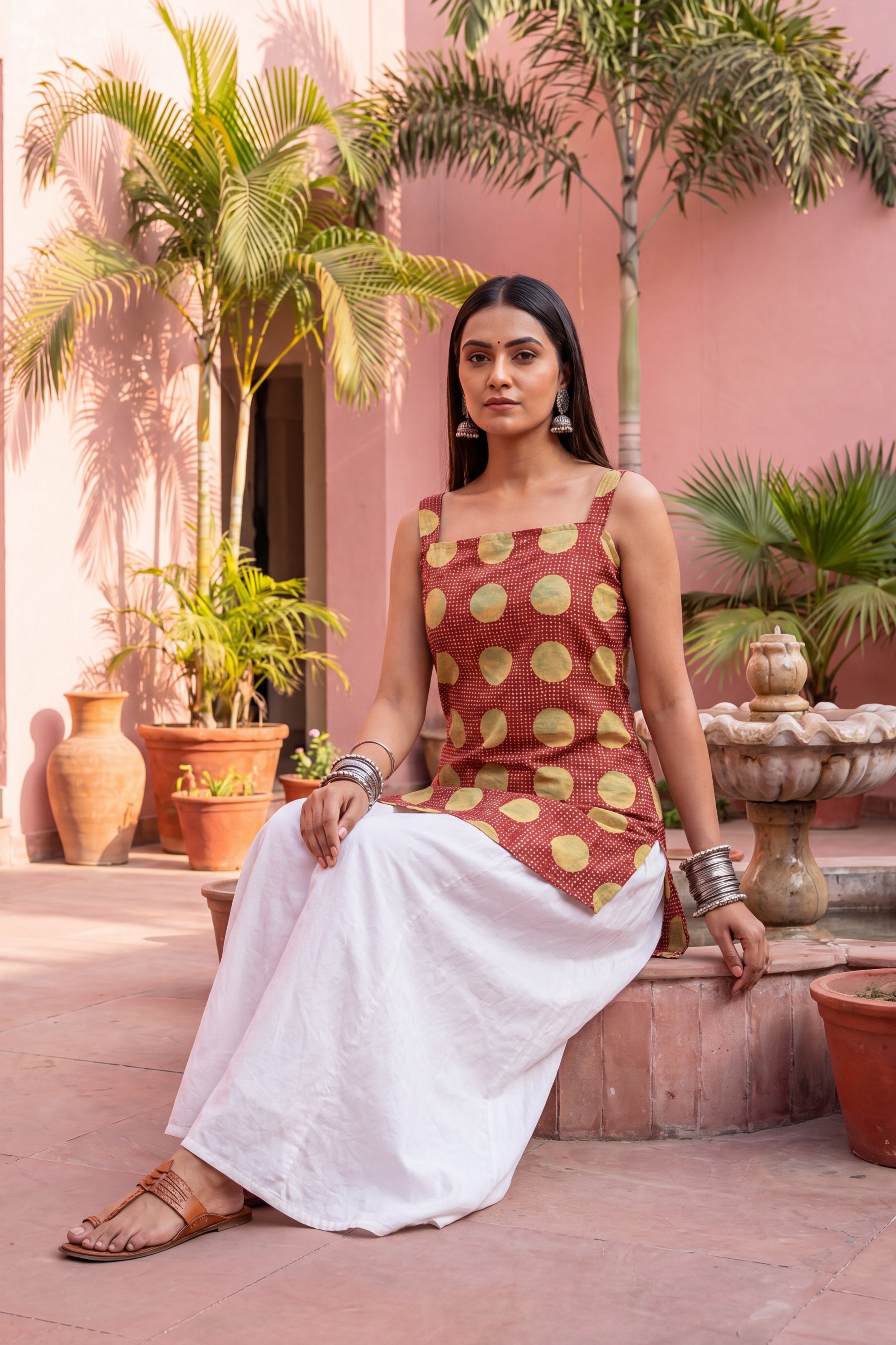 Plum Mist Square Neck Cotton Top
