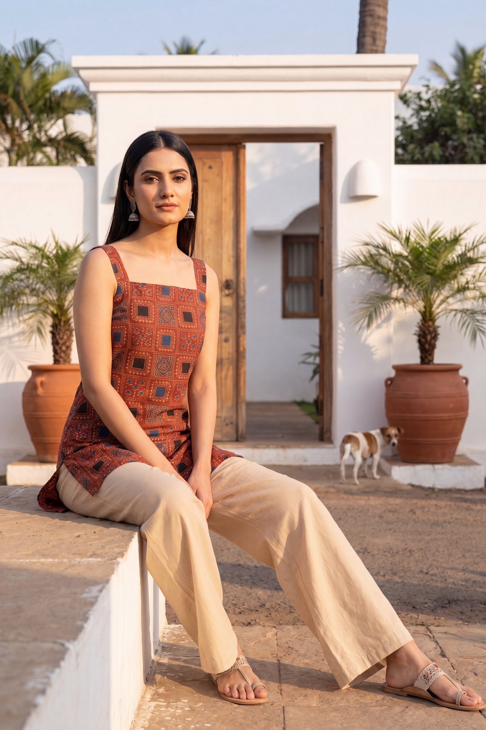 Wine Reverie Square Neck Cotton Top