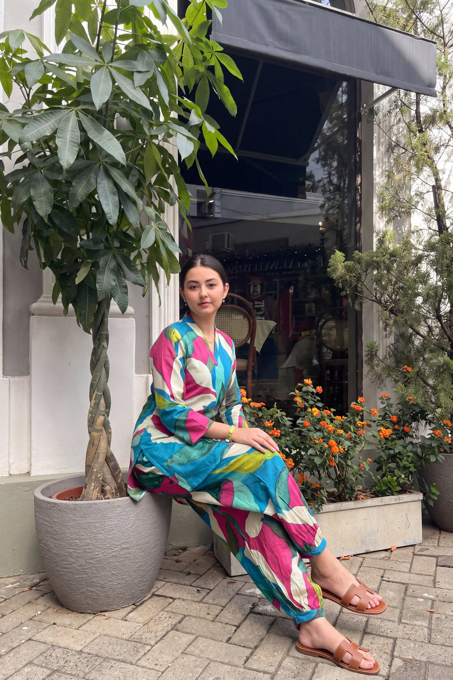 Lagoon Foliage Cotton Farshi Salwar Set — image 13
