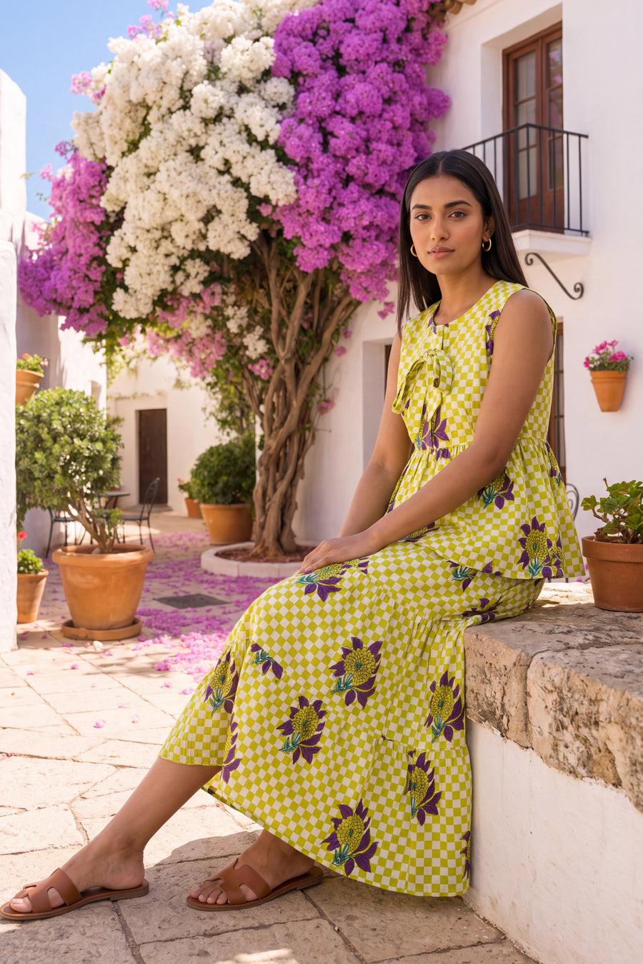 Olive Tiered Cotton Skirt Set — image 7