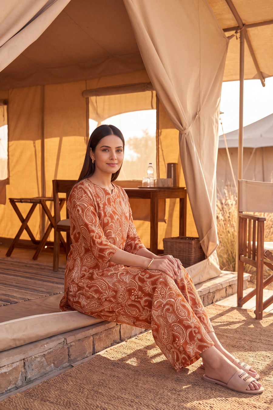 Copper Paisley Cotton Co-ord Set — image 11