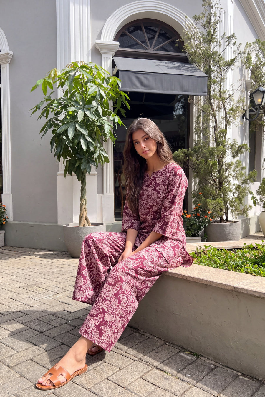 Plum Paisley Cotton Co-ord Set — image 7