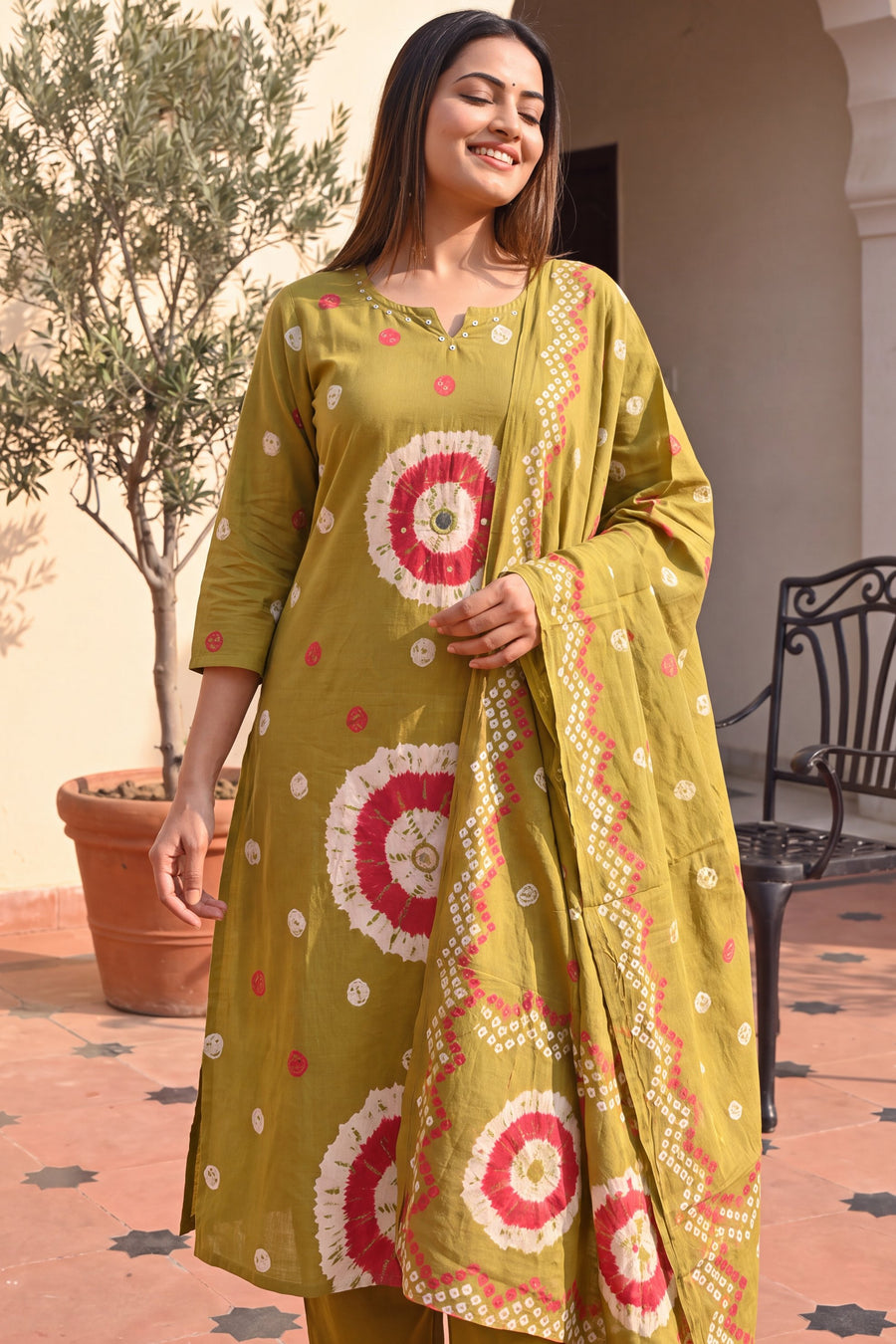Jade Meadow Cotton Dupatta Set — image 7