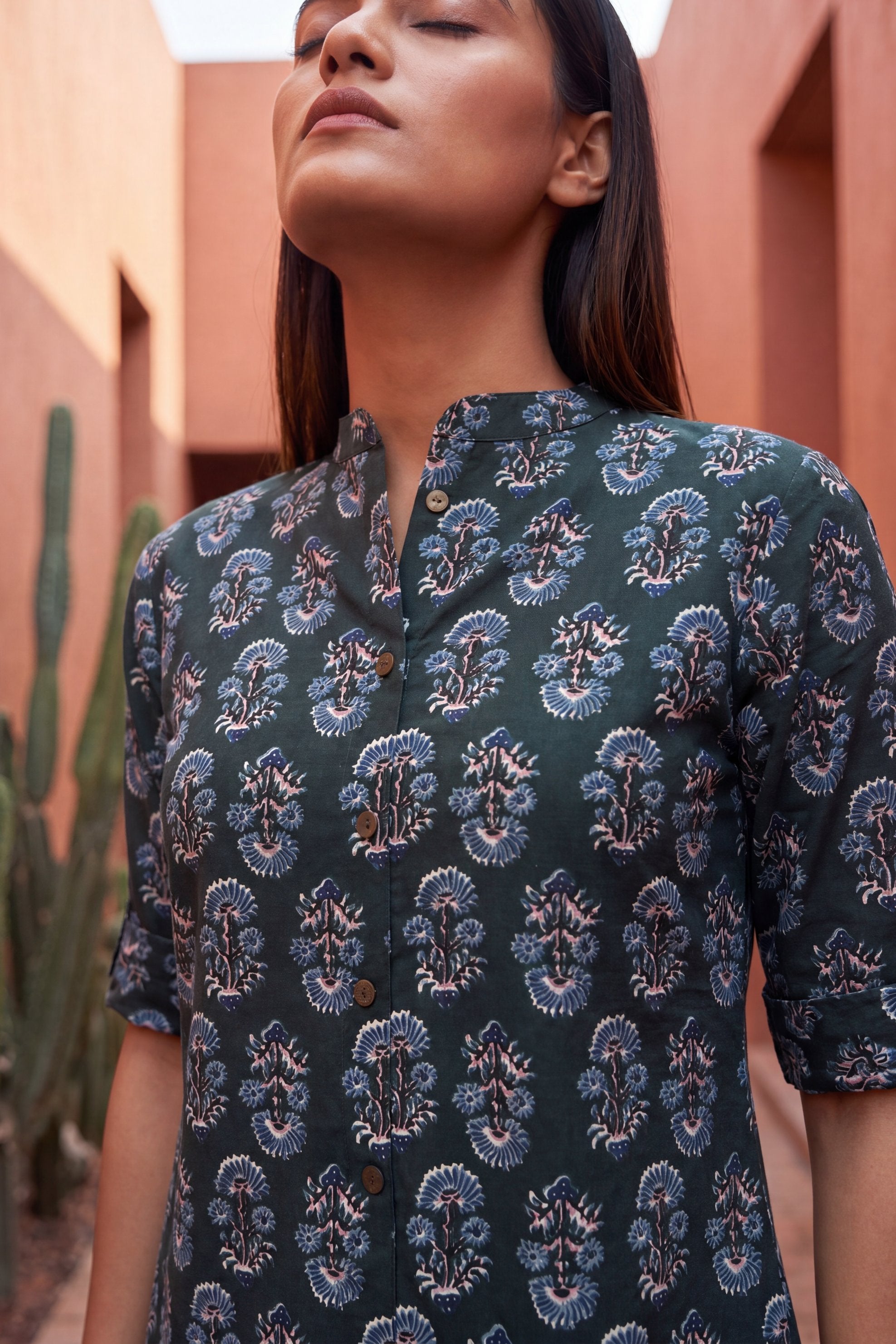 Sonata Sage Mandarin Cotton Co-ord Set