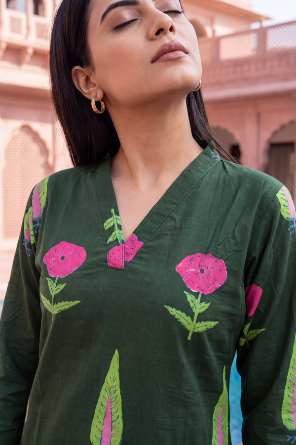 Jade Ripple Cotton Farshi Salwar Set