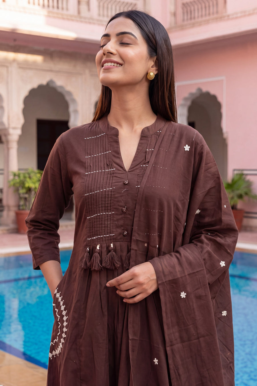 Umber Vale Cotton Dupatta Set — image 6